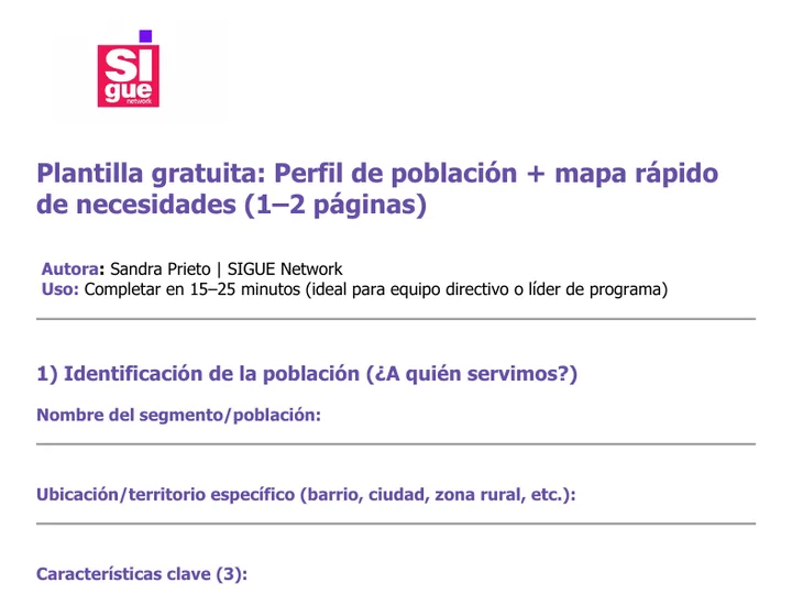 Vista previa de la herramienta: Perfil de población + mapa rápido de necesidades
